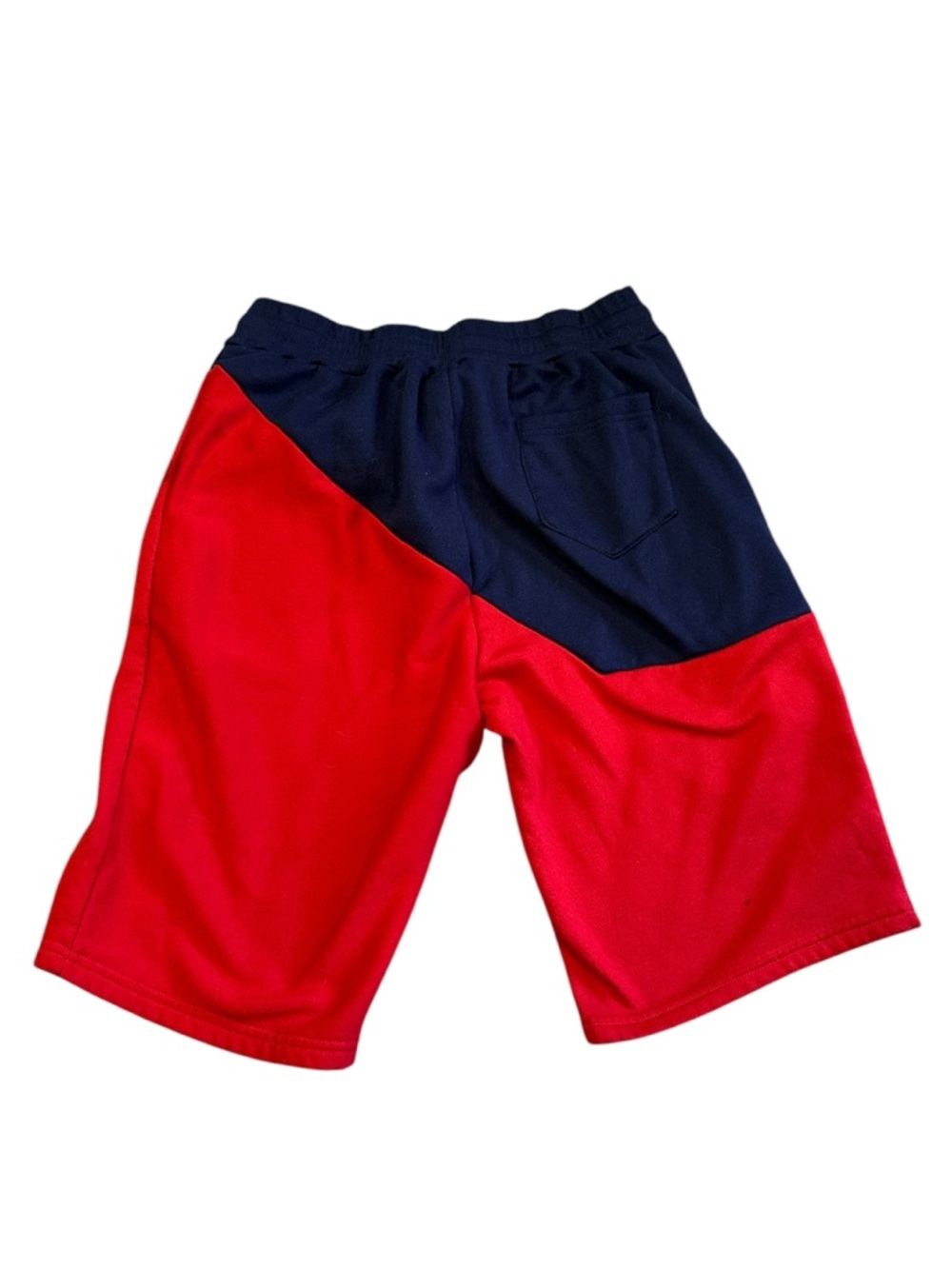 Men's Colorblock Athletic Shorts - Red & Navy - Picture 5 of 9